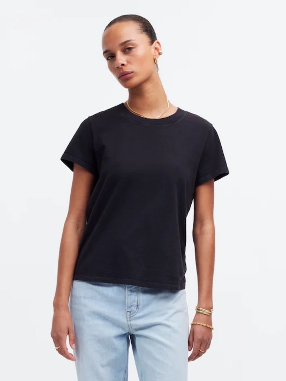 Madewell Black Short-Sleeve Crewneck Tee